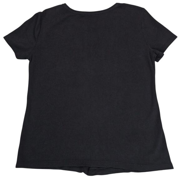 Alice and Olivia Shirt Women Size Large Black Tee Wild Child Casual Short Sleeve - Picture 2 of 12